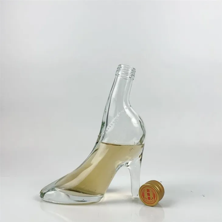 Bottiglia di liquore in vetro a forma di tacco alto da 200 ml